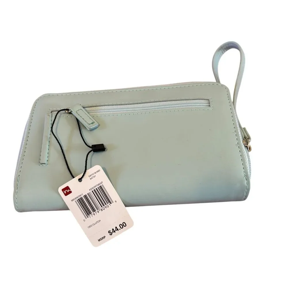 Mundi Sleek Looking Powder Blue Wristlet/Wallet w/ TONS of room for everything